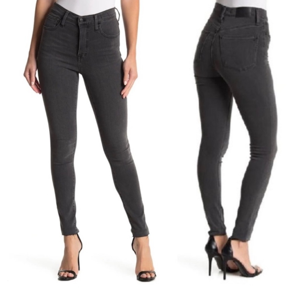 NWT Madewell 10” High-Rise Skinny Jeans in Kerns Wash Charcoal Gray Size 24